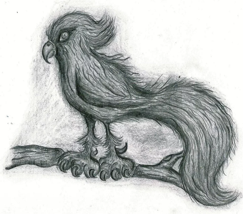 Schöner, fantasievoller Vogel aus dem Buch