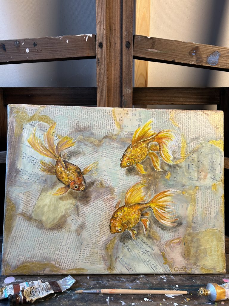 Goldfische auf Collage