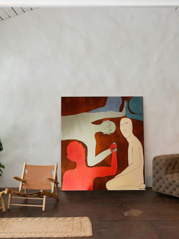 Bild: Ölbild mit Rost-Effekt 100 cm x 100 cm Titel: "Once upon a